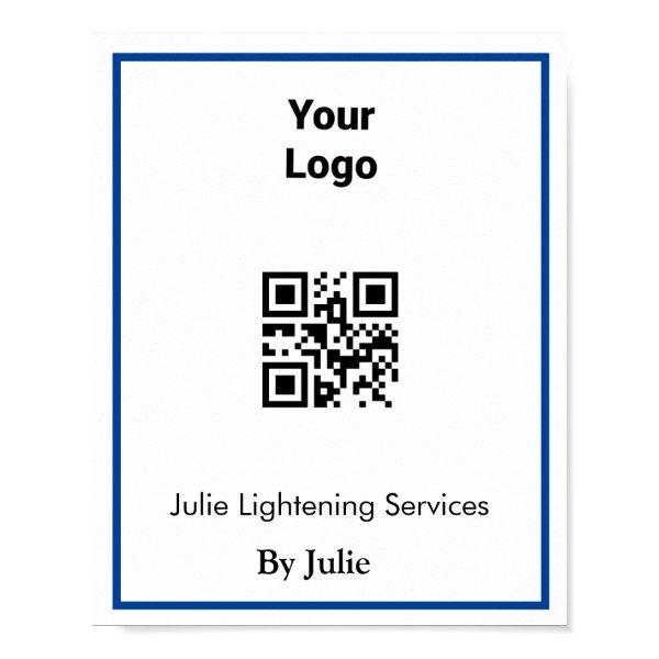 Service  add your logo Q R code name  Poster