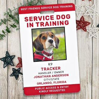 Service Dog In Training ID Card Personalized Photo Badge