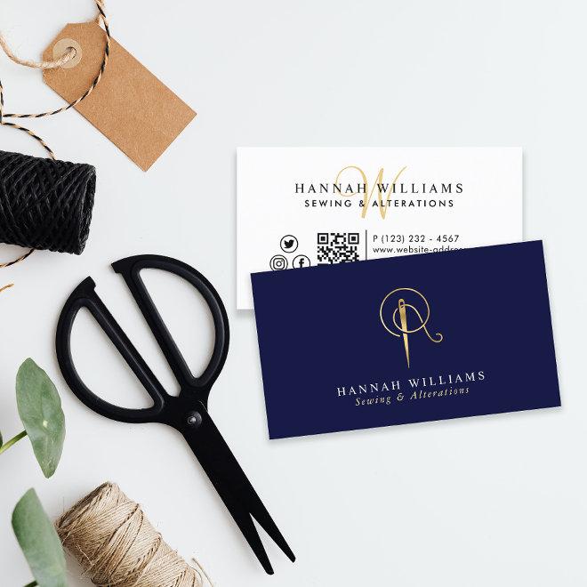 Sewing & Alterations Navy & Gold Monogram