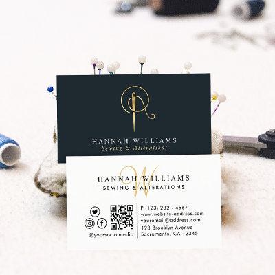 Sewing & Alterations Navy & Gold Monogram