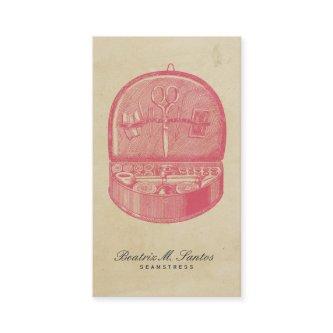 Sewing Box Vintage Style Cool Pink Plain Simple