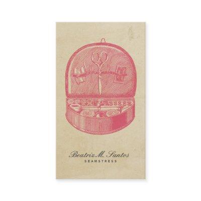 Sewing Box Vintage Style Cool Pink Plain Simple