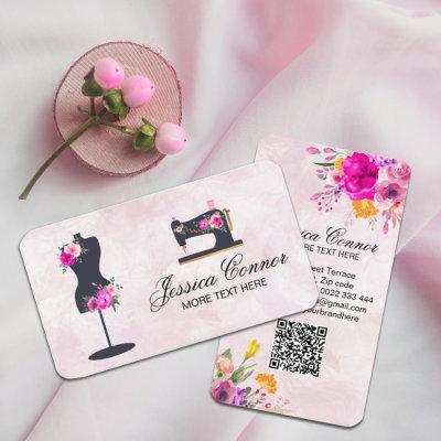 Sewing machine and QR Code spring wildflowers