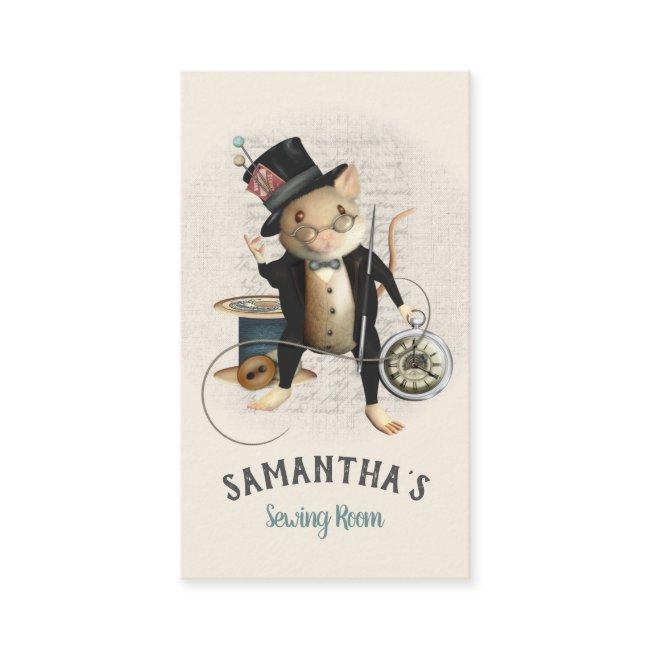 Sewing Mouse Victorian Inspired Illustration