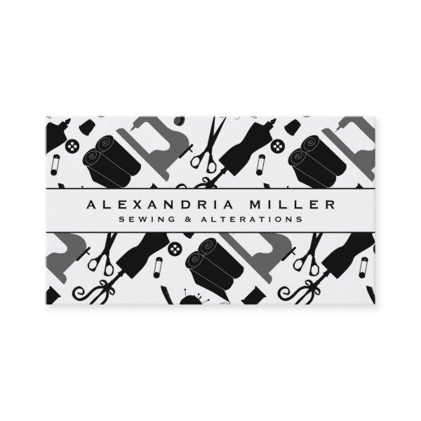 Sewing Seamstress Pattern | Black White & Gray