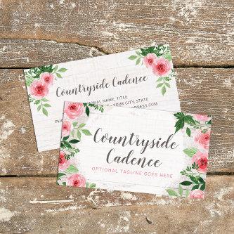 Shabby Chic Pink Roses on Rustic Country Barn Wood