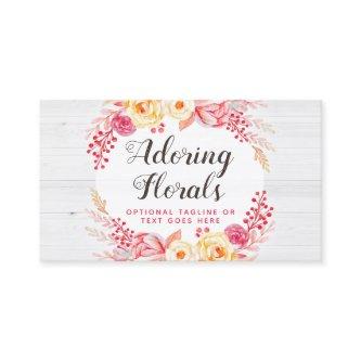 Shabby Chic Roses & Rustic Wood Blush Pink Floral