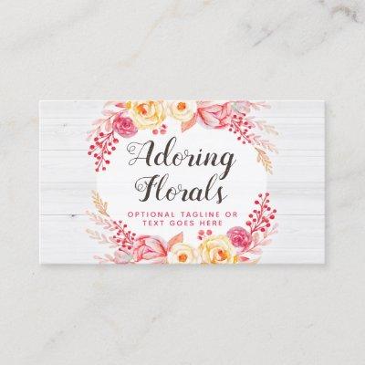 Shabby Chic Roses & Rustic Wood Blush Pink Floral