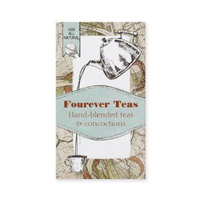Shabby chic tea pouring teapot teacup old map