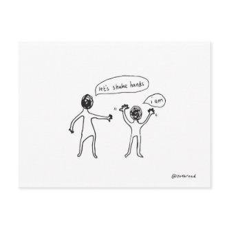 shake hands postcard