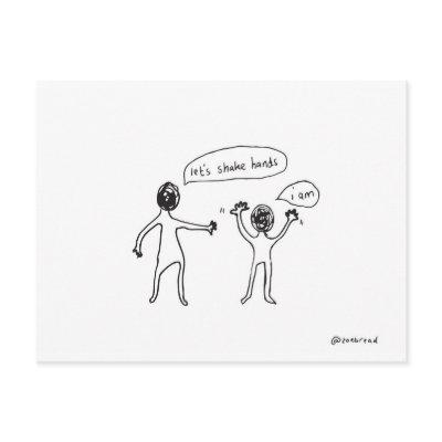 shake hands postcard
