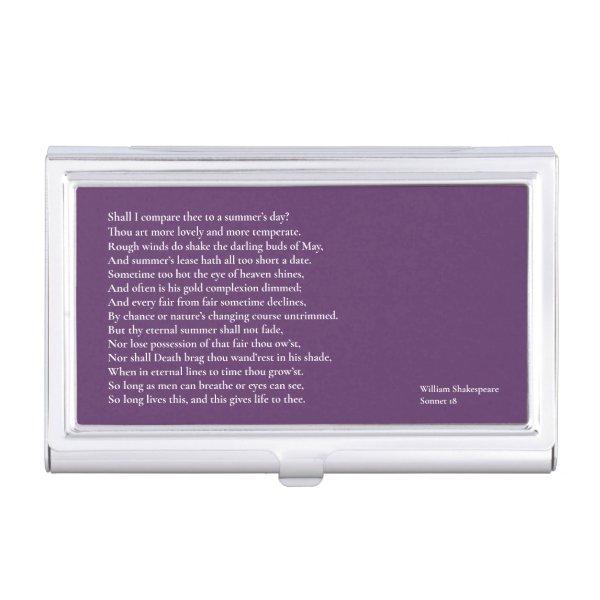 Shall I compare thee to a summer's day? sonnet 18  Case