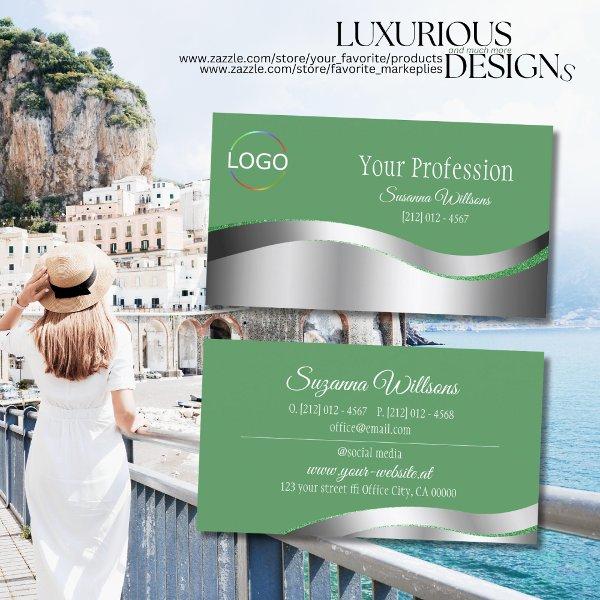Shamrock Green Wavy Silver Decor with Brand Logo