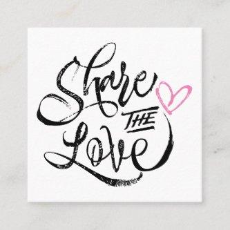 Share the love handmade rustic script typography referral card