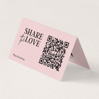 Share the Love Wedding Photos QR Code Pink blush