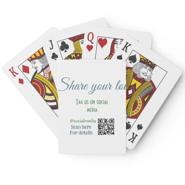 Share your love tag snap social media add q r code poker cards