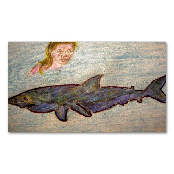 Shark Chasing Girl  Magnet