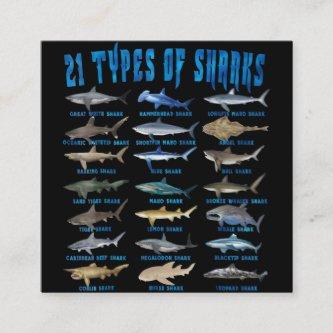 Shark Lovers 21 Types Of Sharks Ocean Animal Square