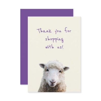 Sheep Face Small Business Thank You Note Cards