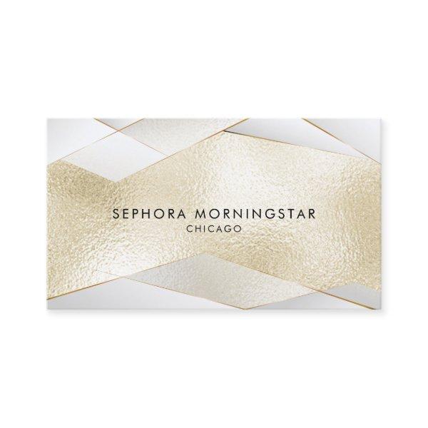 Sheer Elegant  Gold Facets on Light Gold White