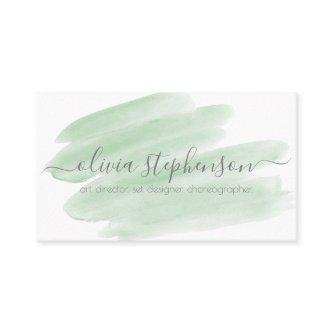 Sheer Sage Green Watercolor Swash