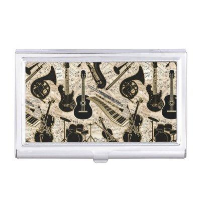 Sheet Music and Instruments Black/Gold ID481  Holder