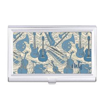 Sheet Music and Instruments Blue/Ivory ID481  Case