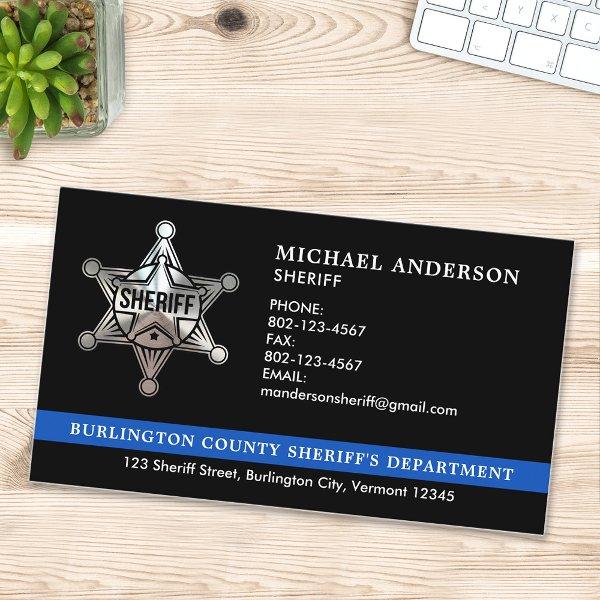 Sheriff Custom Law Enforcement Thin Blue Line Logo