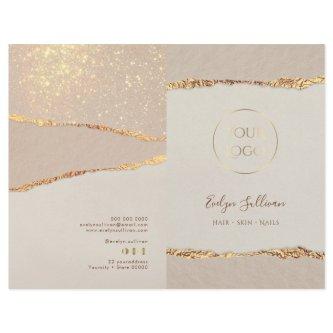 Shimmer ripped paper service menu brochure