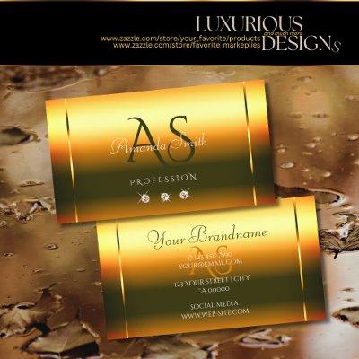 Shimmering Fire Orange Luxury Diamonds Initials