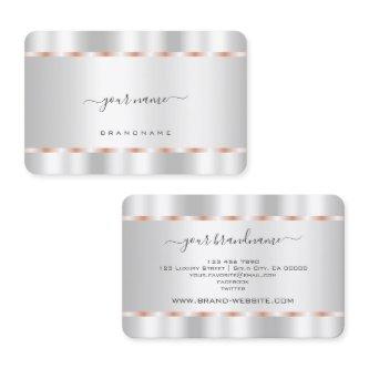 Shimmering Silver Glamorous Rose Gold Lines Modish
