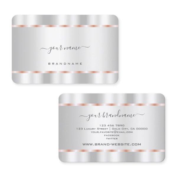 Shimmering Silver Glamorous Rose Gold Lines Modish