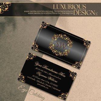 Shimmery Black Gold Decor with Monogram Impressive
