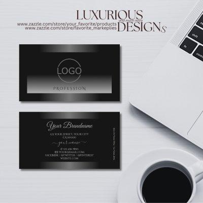 Shimmery Black Gray White Gradient and Logo Modern