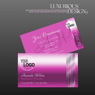 Shimmery Girly Pink and Colorful Stripes add Logo