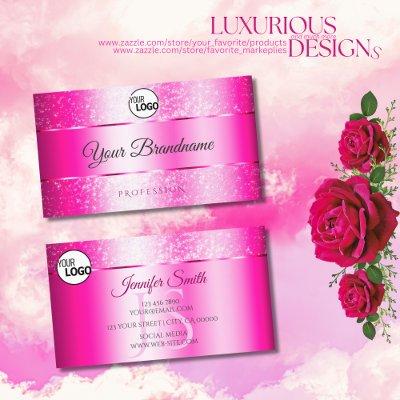 Shimmery Girly Pink Sparkly Glitter Logo Initials