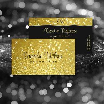 Shimmery Gold Glitter Sparkling Stars and Initials