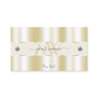Shimmery Gold Sparkle Diamonds Monogram Luxurious