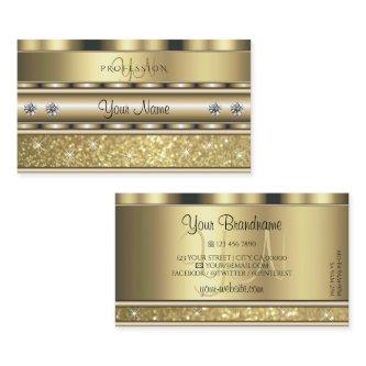 Shimmery Gold Sparkling Glitter Monogram Luxurious