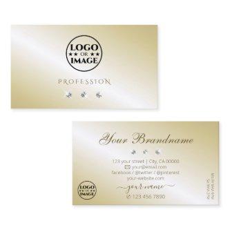 Shimmery Light Cream Sparkling Diamonds with Logo