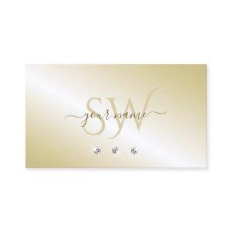 Shimmery Light Golden Sparkling Diamonds Initials