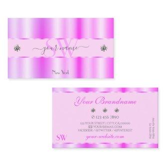 Shimmery Light Pink Sparkling Diamonds Initials
