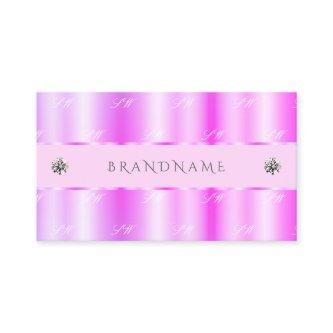Shimmery Light Pink Sparkling Diamonds Monogram