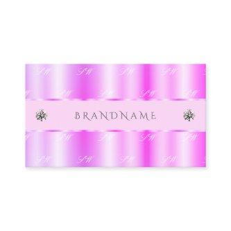 Shimmery Light Pink Sparkling Diamonds Monogram