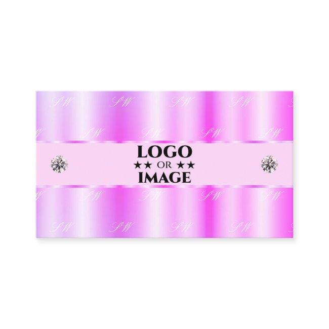 Shimmery Light Pink Sparkling Diamonds with Logo