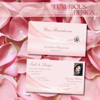 Shimmery Pastel Pink with Photo and Diamond Modern