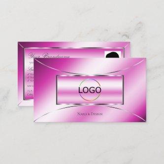 Shimmery Pink Silver Decor with Logo and Photo