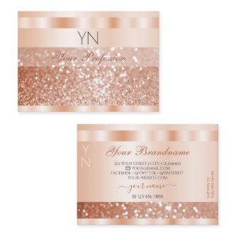 Shimmery Rose Gold Sparkle Glitter Monogram Luxury