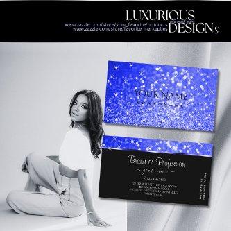 Shimmery Royal Blue Glitter Sparkle Stars Elegant