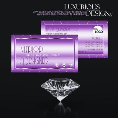 Shimmery Royal Purple with Diamonds and Logo Glam